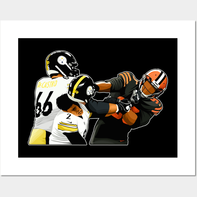 Myles Garrett Hit Mason Rudolph Wall Art by 40yards